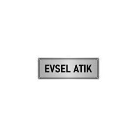 Özarslan Dizayn Departman Kapı İsimliği Evsel Atık 7x20 cm Gümüş Renk Metal Yönlendirme Levhası