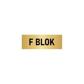 Özarslan Dizayn Departman Kapı İsimliği F Blok 10x20 cm Altın Renk Metal Yönlendirme Levhası