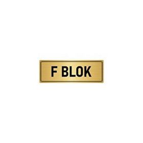 Özarslan Dizayn Departman Kapı İsimliği F Blok 10x20 cm Altın Renk Metal Yönlendirme Levhası