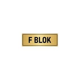 Özarslan Dizayn Departman Kapı İsimliği F Blok 5x20 cm Altın Renk Metal Yönlendirme Levhası