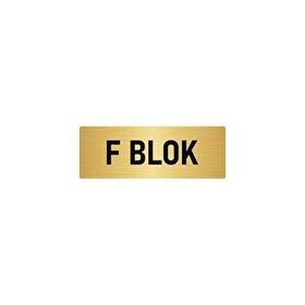 Özarslan Dizayn Departman Kapı İsimliği F Blok 5x20 cm Altın Renk Metal Yönlendirme Levhası