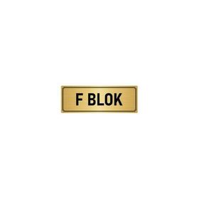 Özarslan Dizayn Departman Kapı İsimliği F Blok 7x20 cm Altın Renk Metal Yönlendirme Levhası