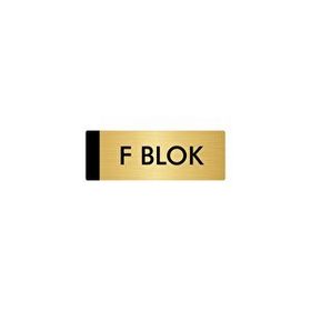 Özarslan Dizayn Departman Kapı İsimliği F Blok 7x20 cm Altın Renk Metal Yönlendirme Levhası