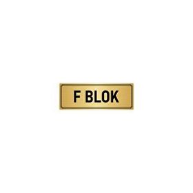 Özarslan Dizayn Departman Kapı İsimliği F Blok 7x20 cm Altın Renk Metal Yönlendirme Levhası