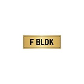 Özarslan Dizayn Departman Kapı İsimliği F Blok 7x20 cm Altın Renk Metal Yönlendirme Levhası