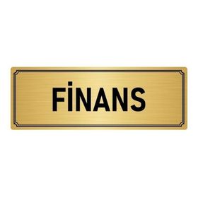 Özarslan Dizayn Departman Kapı İsimliği Finans 5x20 cm Altın Renk Metal Yönlendirme Levhası