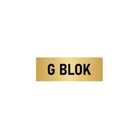 Özarslan Dizayn Departman Kapı İsimliği G Blok 10x20 cm Altın Renk Metal Yönlendirme Levhası