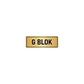 Özarslan Dizayn Departman Kapı İsimliği G Blok 10x20 cm Altın Renk Metal Yönlendirme Levhası