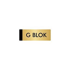 Özarslan Dizayn Departman Kapı İsimliği G Blok 10x20 cm Altın Renk Metal Yönlendirme Levhası