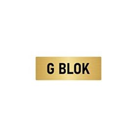 Özarslan Dizayn Departman Kapı İsimliği G Blok 5x20 cm Altın Renk Metal Yönlendirme Levhası