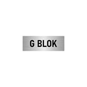 Özarslan Dizayn Departman Kapı İsimliği G Blok 5x20 cm Gümüş Renk Metal Yönlendirme Levhası