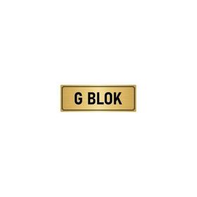 Özarslan Dizayn Departman Kapı İsimliği G Blok 7x20 cm Altın Renk Metal Yönlendirme Levhası
