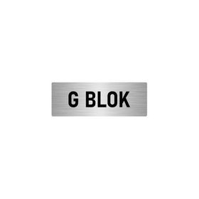 Özarslan Dizayn Departman Kapı İsimliği G Blok 7x20 cm Gümüş Renk Metal Yönlendirme Levhası