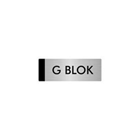 Özarslan Dizayn Departman Kapı İsimliği G Blok 7x20 cm Gümüş Renk Metal Yönlendirme Levhası