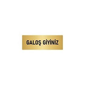 Özarslan Dizayn Departman Kapı İsimliği Galoş Giyiniz 10x20 cm Altın Renk Metal Yönlendirme Levhası