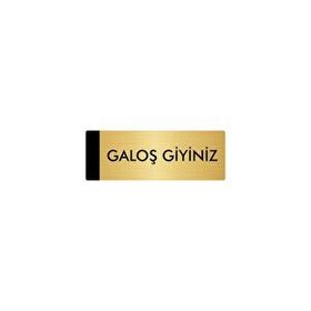 Özarslan Dizayn Departman Kapı İsimliği Galoş Giyiniz 10x20 cm Altın Renk Metal Yönlendirme Levhası