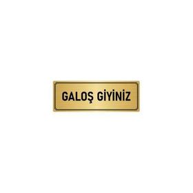 Özarslan Dizayn Departman Kapı İsimliği Galoş Giyiniz 5x20 cm Altın Renk Metal Yönlendirme Levhası