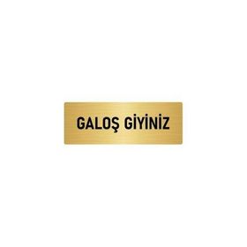 Özarslan Dizayn Departman Kapı İsimliği Galoş Giyiniz 5x20 cm Altın Renk Metal Yönlendirme Levhası