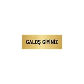 Özarslan Dizayn Departman Kapı İsimliği Galoş Giyiniz 5x20 cm Altın Renk Metal Yönlendirme Levhası