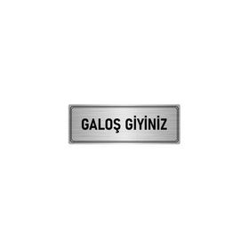 Özarslan Dizayn Departman Kapı İsimliği Galoş Giyiniz 5x20 cm Gümüş Renk Metal Yönlendirme Levhası