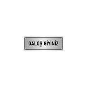 Özarslan Dizayn Departman Kapı İsimliği Galoş Giyiniz 5x20 cm Gümüş Renk Metal Yönlendirme Levhası