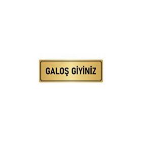 Özarslan Dizayn Departman Kapı İsimliği Galoş Giyiniz 7x20 cm Altın Renk Metal Yönlendirme Levhası