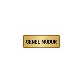Özarslan Dizayn Departman Kapı İsimliği Genel Müdür 5x20 cm Altın Renk Metal Yönlendirme Levhası
