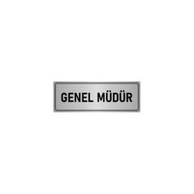 Özarslan Dizayn Departman Kapı İsimliği Genel Müdür 5x20 cm Gümüş Renk Metal Yönlendirme Levhası