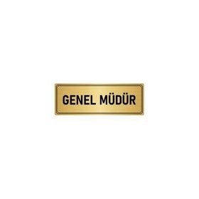 Özarslan Dizayn Departman Kapı İsimliği Genel Müdür 7x20 cm Altın Renk Metal Yönlendirme Levhası