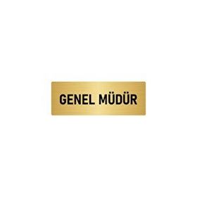 Özarslan Dizayn Departman Kapı İsimliği Genel Müdür 7x20 cm Altın Renk Metal Yönlendirme Levhası