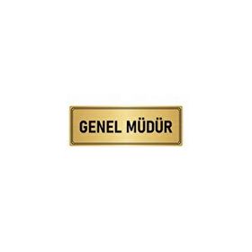 Özarslan Dizayn Departman Kapı İsimliği Genel Müdür 7x20 cm Altın Renk Metal Yönlendirme Levhası