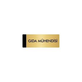 Özarslan Dizayn Departman Kapı İsimliği Gıda Mühendisi 10x20 cm Altın Renk Metal Yönlendirme Levhası
