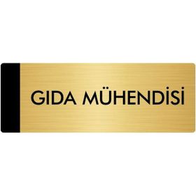 Özarslan Dizayn Departman Kapı İsimliği Gıda Mühendisi 5x20 cm Altın Renk Metal Yönlendirme Levhası