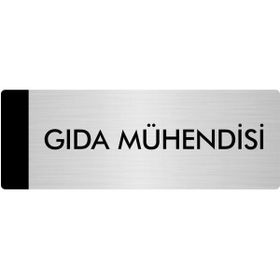 Özarslan Dizayn Departman Kapı İsimliği Gıda Mühendisi 5x20 cm Gümüş Renk Metal Yönlendirme Levhası