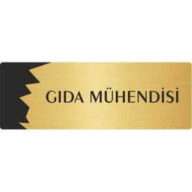 Özarslan Dizayn Departman Kapı İsimliği Gıda Mühendisi 7x20 cm Altın Renk Metal Yönlendirme Levhası