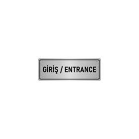 Özarslan Dizayn Departman Kapı İsimliği Giriş 10x20 cm Gümüş Renk Metal Yönlendirme Levhası
