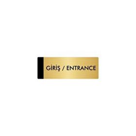 Özarslan Dizayn Departman Kapı İsimliği Giriş/entrance 10x20 cm Altın Renk Metal Yönlendirme Levhası