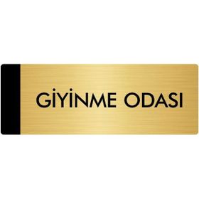 Özarslan Dizayn Departman Kapı İsimliği Giyinme Odası 5x20 cm Altın Renk Metal Yönlendirme Levhası