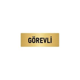 Özarslan Dizayn Departman Kapı İsimliği Görevli 10x20 cm Altın Renk Metal Yönlendirme Levhası