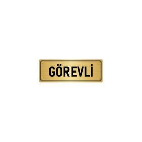 Özarslan Dizayn Departman Kapı İsimliği Görevli 10x20 cm Altın Renk Metal Yönlendirme Levhası