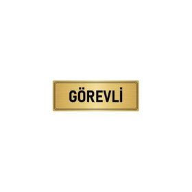 Özarslan Dizayn Departman Kapı İsimliği Görevli 10x20 cm Altın Renk Metal Yönlendirme Levhası