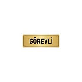 Özarslan Dizayn Departman Kapı İsimliği Görevli 10x20 cm Altın Renk Metal Yönlendirme Levhası