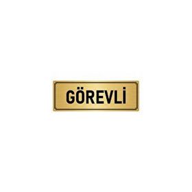 Özarslan Dizayn Departman Kapı İsimliği Görevli 7x20 cm Altın Renk Metal Yönlendirme Levhası