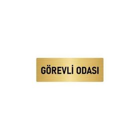 Özarslan Dizayn Departman Kapı İsimliği Görevli Odası 10x20 cm Altın Renk Metal Yönlendirme Levhası