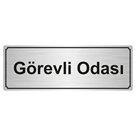 Özarslan Dizayn Departman Kapı İsimliği Görevli Odası 5x20 cm Gümüş Renk Metal Yönlendirme Levhası