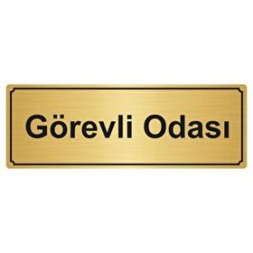 Özarslan Dizayn Departman Kapı İsimliği Görevli Odası 7x20 cm Altın Renk Metal Yönlendirme Levhası