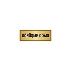 Özarslan Dizayn Departman Kapı İsimliği Görüşme Odası 10x20 cm Altın Renk Metal Yönlendirme Levhası