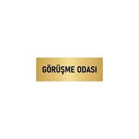 Özarslan Dizayn Departman Kapı İsimliği Görüşme Odası 10x20 cm Altın Renk Metal Yönlendirme Levhası