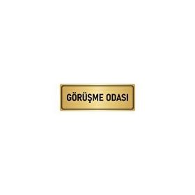 Özarslan Dizayn Departman Kapı İsimliği Görüşme Odası 10x20 cm Altın Renk Metal Yönlendirme Levhası