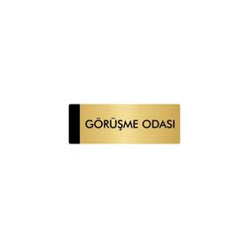 Özarslan Dizayn Departman Kapı İsimliği Görüşme Odası 10x20 cm Altın Renk Metal Yönlendirme Levhası